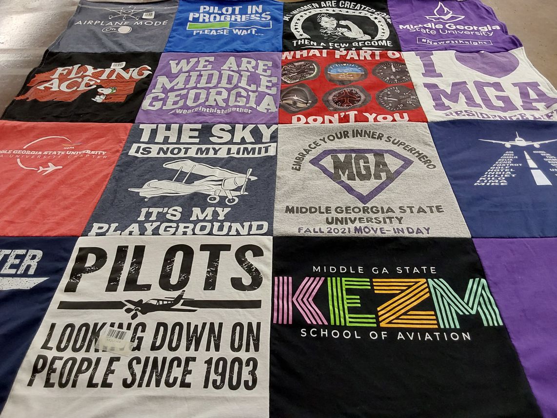 T-shirt quilt from middle georgia state university by Heather from GA