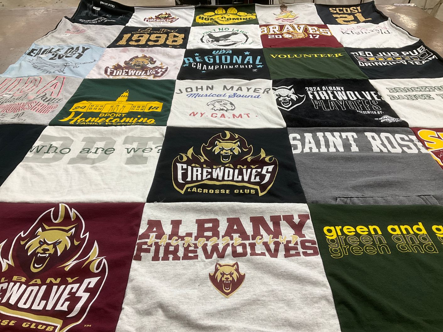 T-shirt quilt featuring albany firewolves lacrosse club by Debbie from NY