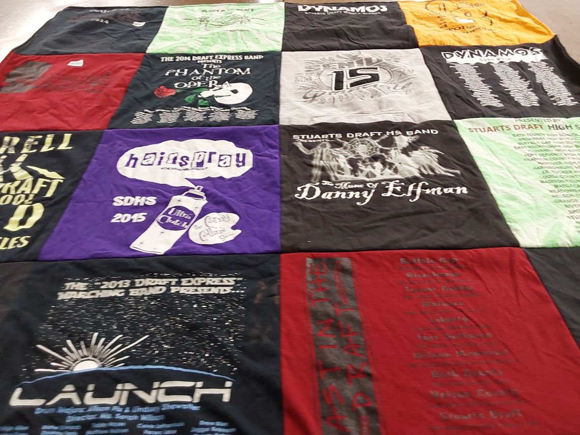 T-shirt quilt from stuarts draft high school by Caren from VA