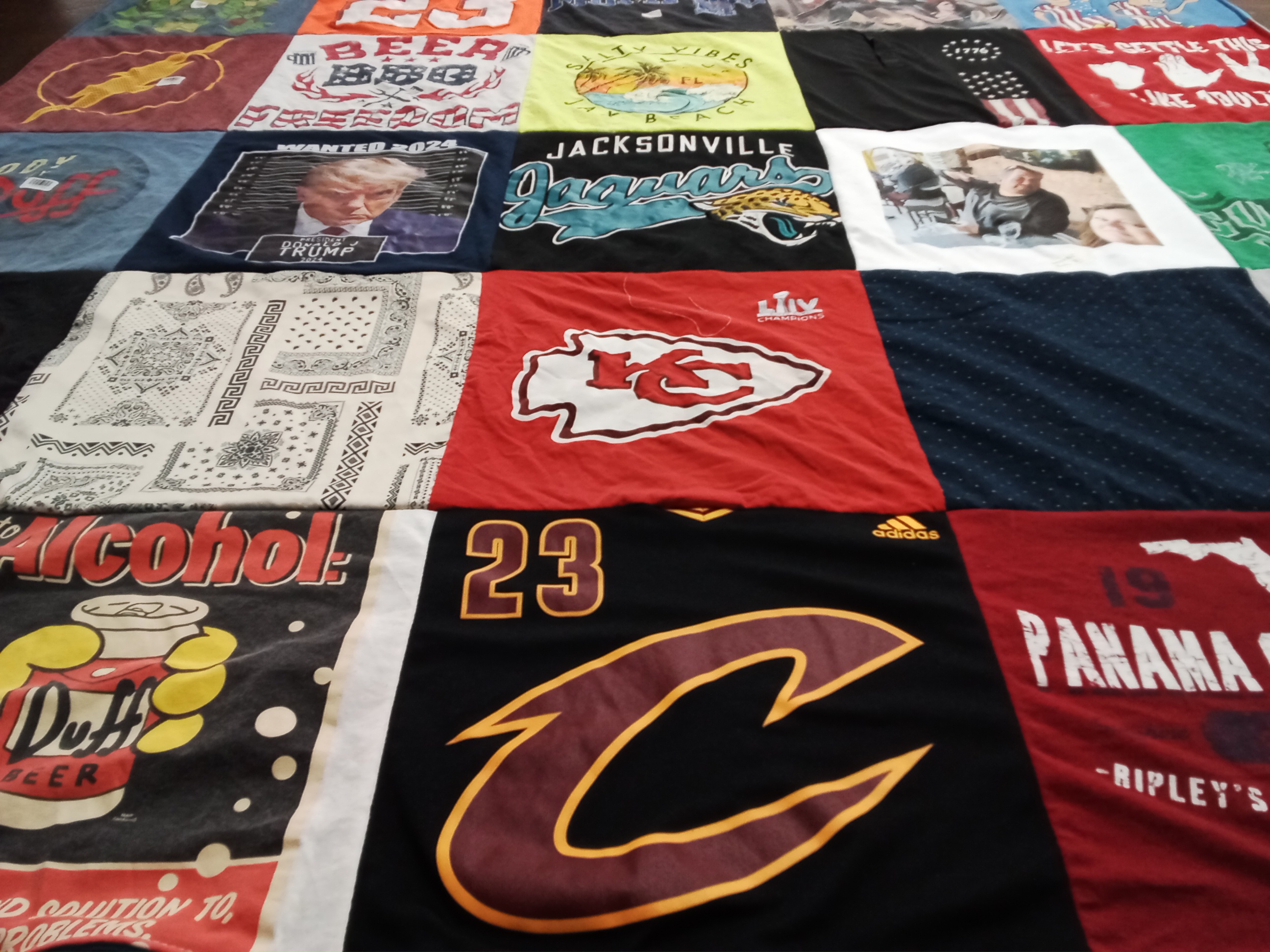 T-shirt quilt featuring jacksonville jaguars, kansas city chiefs by Holly from TN