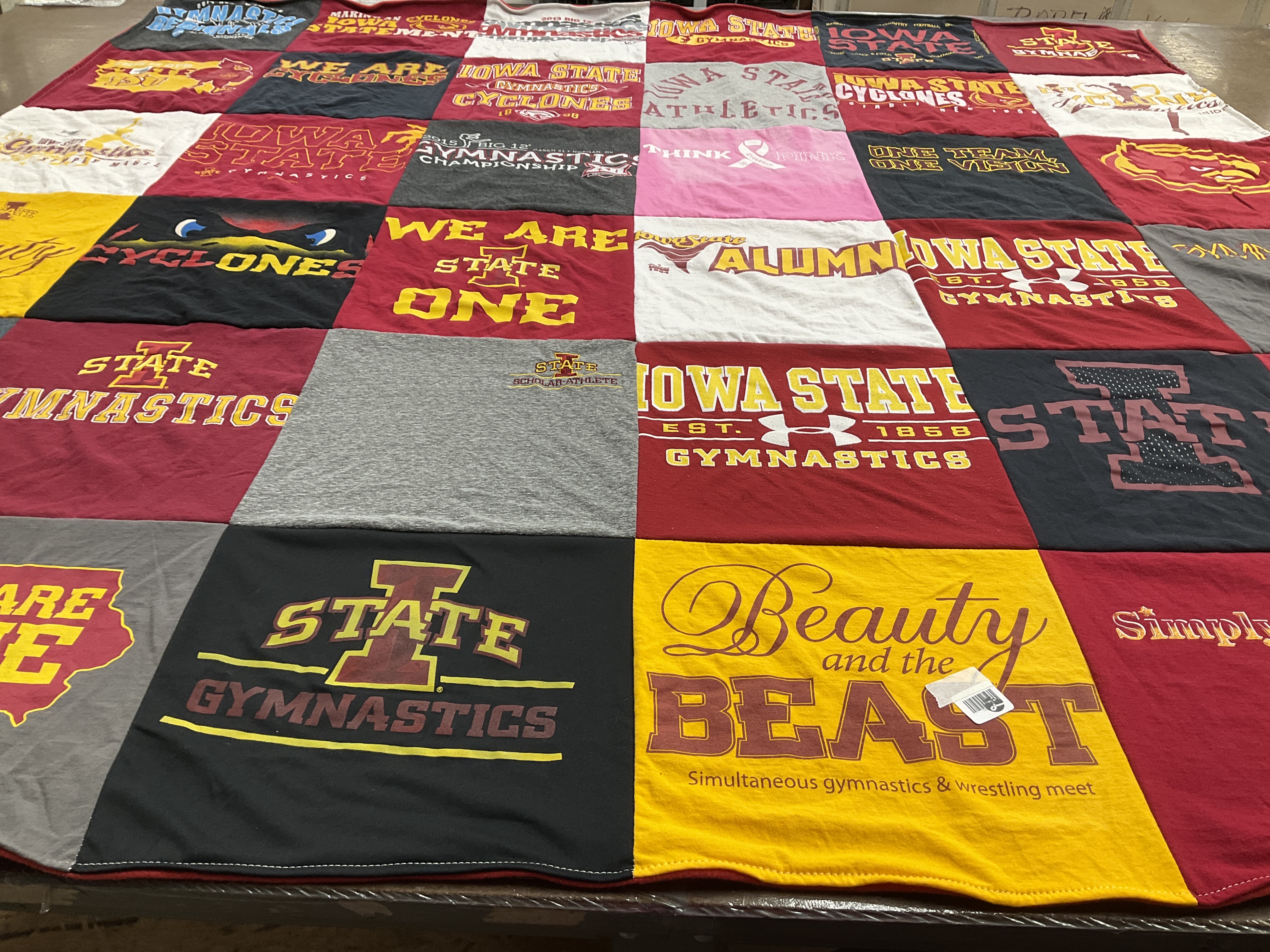 T-shirt quilt from iowa state university by Penny from IL