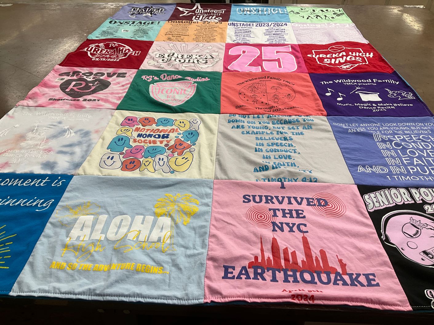 T-shirt quilt from eureka high school, aloha high school by michekle from MO
