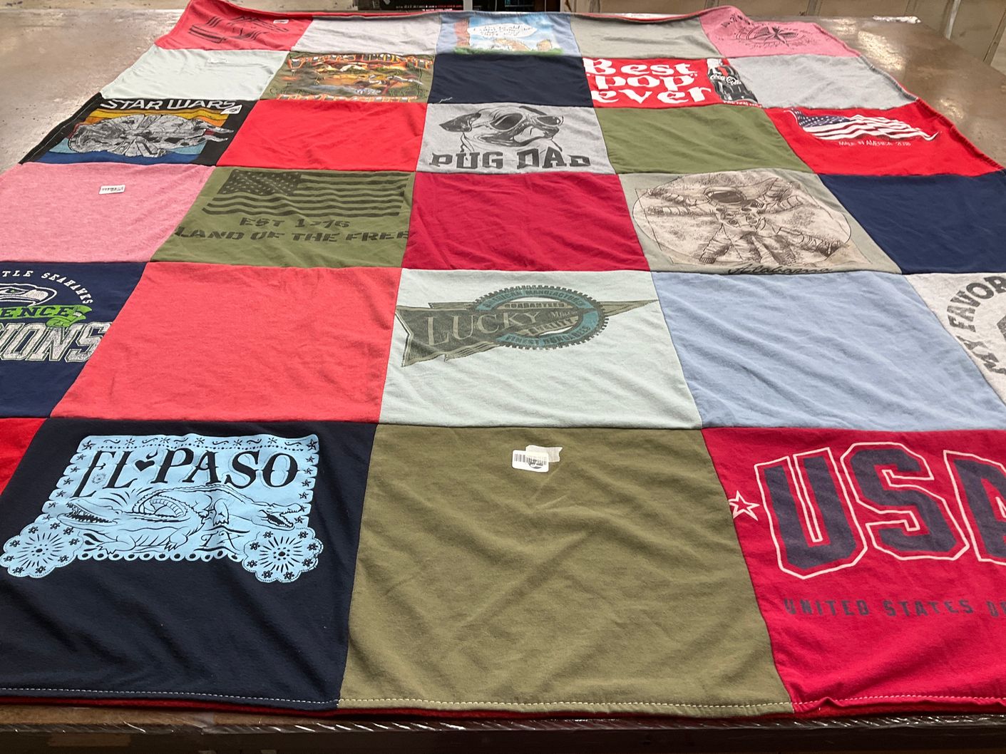 T-shirt quilt featuring lions by Marilyn from WA