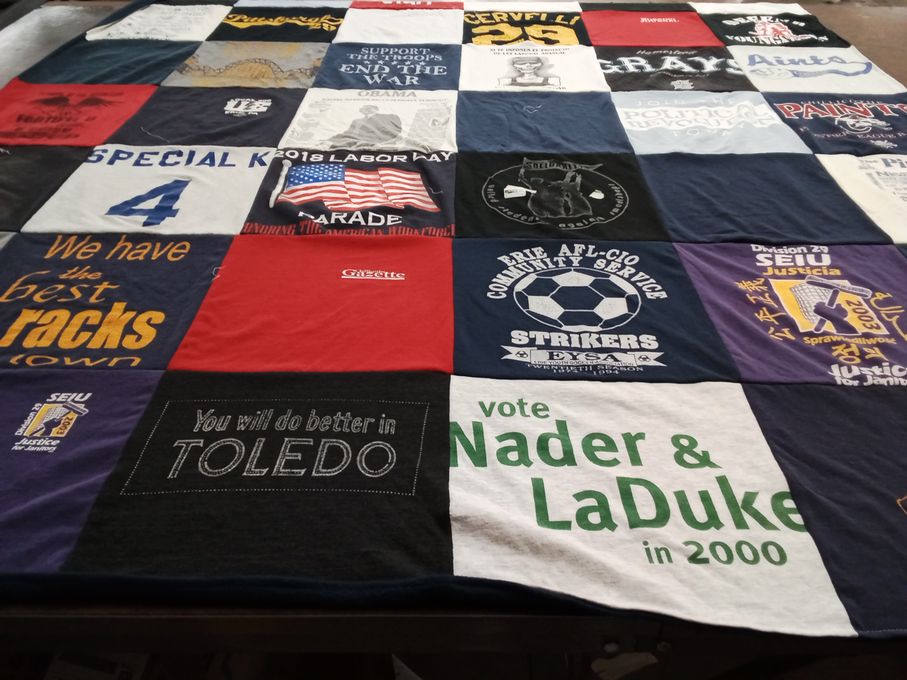 T-shirt quilt with politics, community service themes by Katharine from PA
