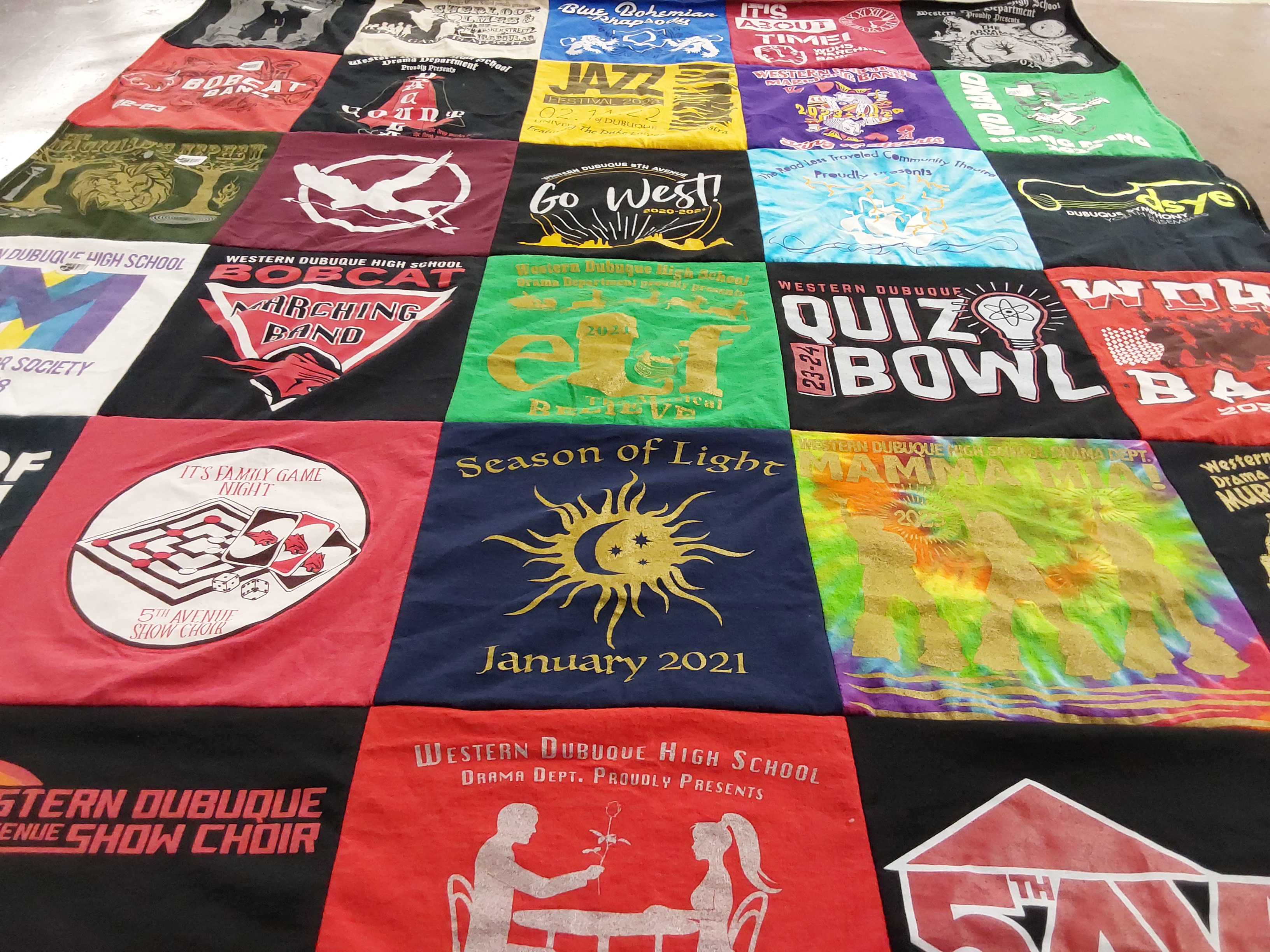 T-shirt quilt from western dubuque high school by Sara from IA