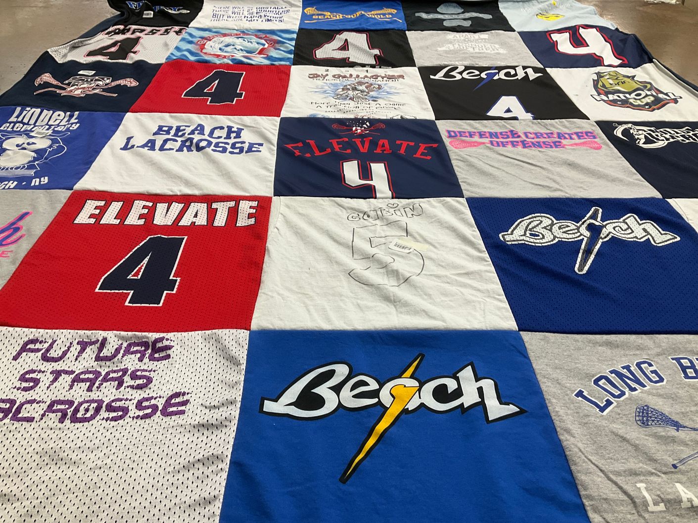 T-shirt quilt featuring beach lacrosse by Lindsay from NY