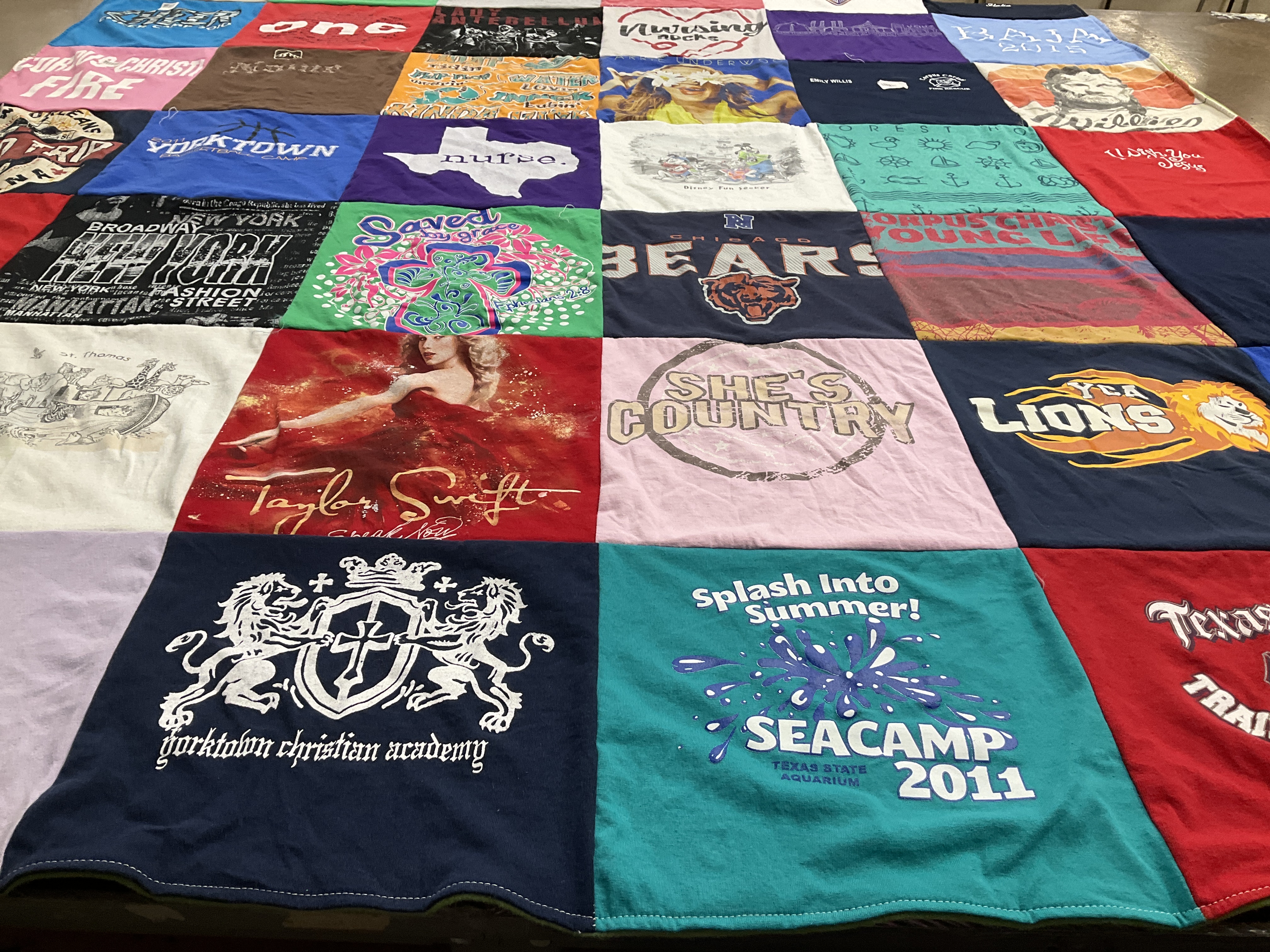 T-shirt quilt featuring bears, lions by Amy from TX