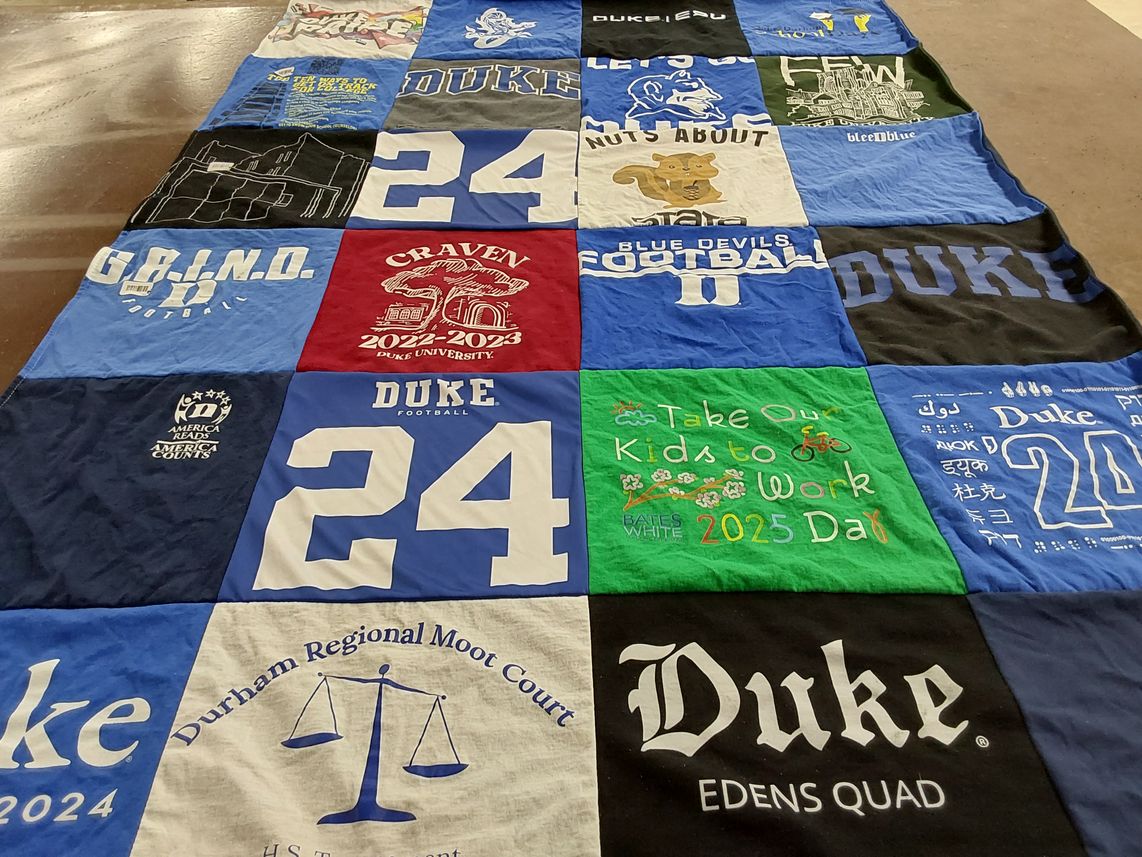 T-shirt quilt featuring duke university football by Zahra from DC