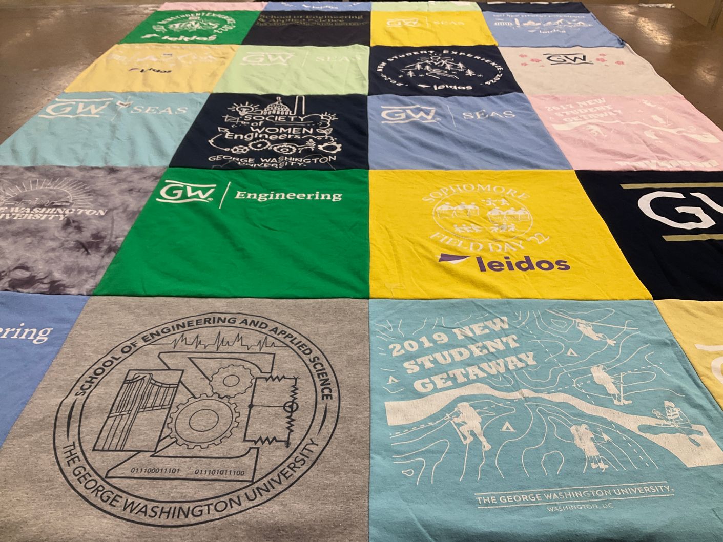 T-shirt quilt from the george washington university by Mikayla from PA