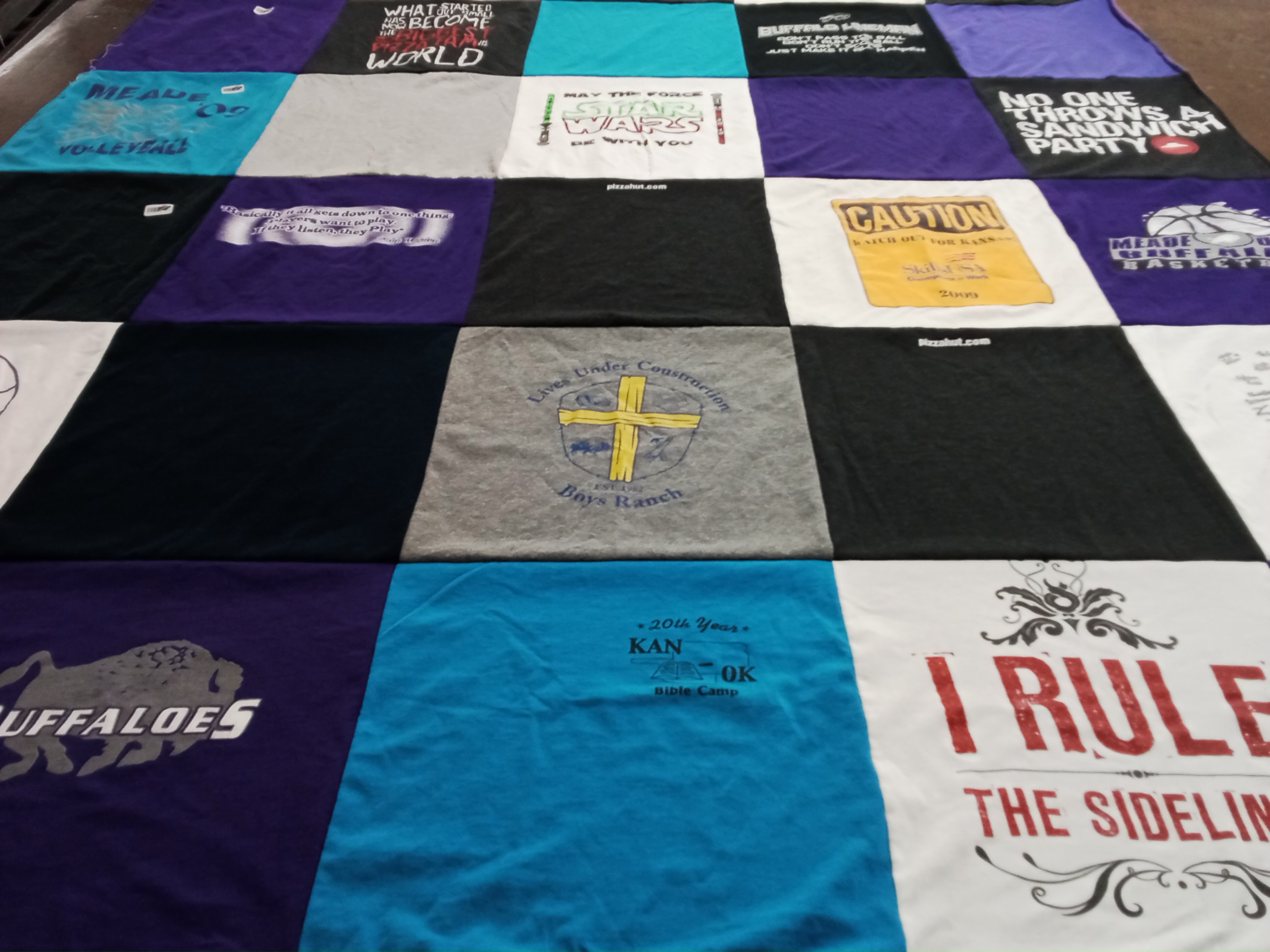 T-shirt quilt featuring buffaloes basketball by Brenda from KS