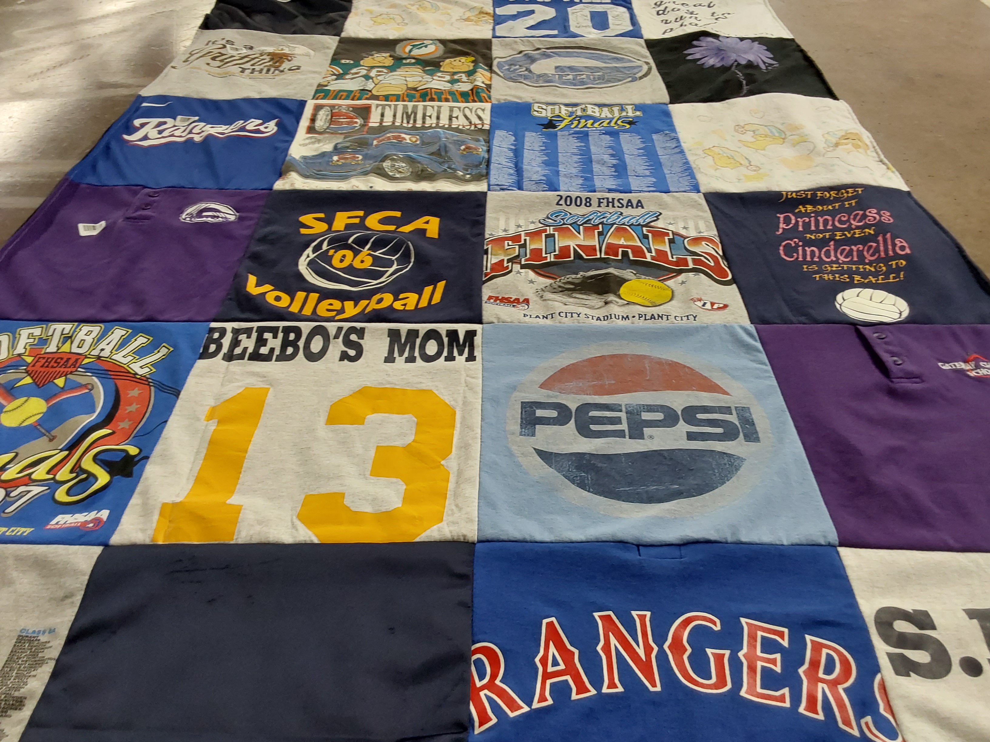 T-shirt quilt from south florida christian academy by Trisha from FL