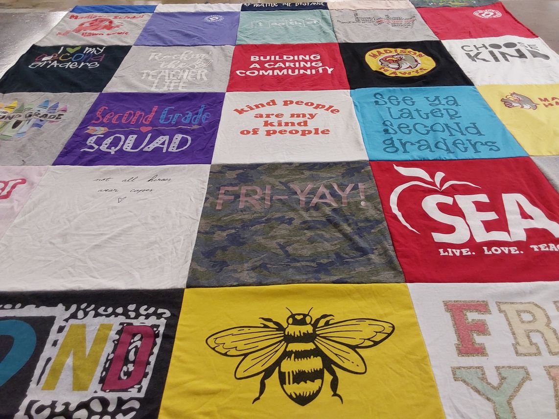 T-shirt quilt from madison elementary school by Cindi from IL