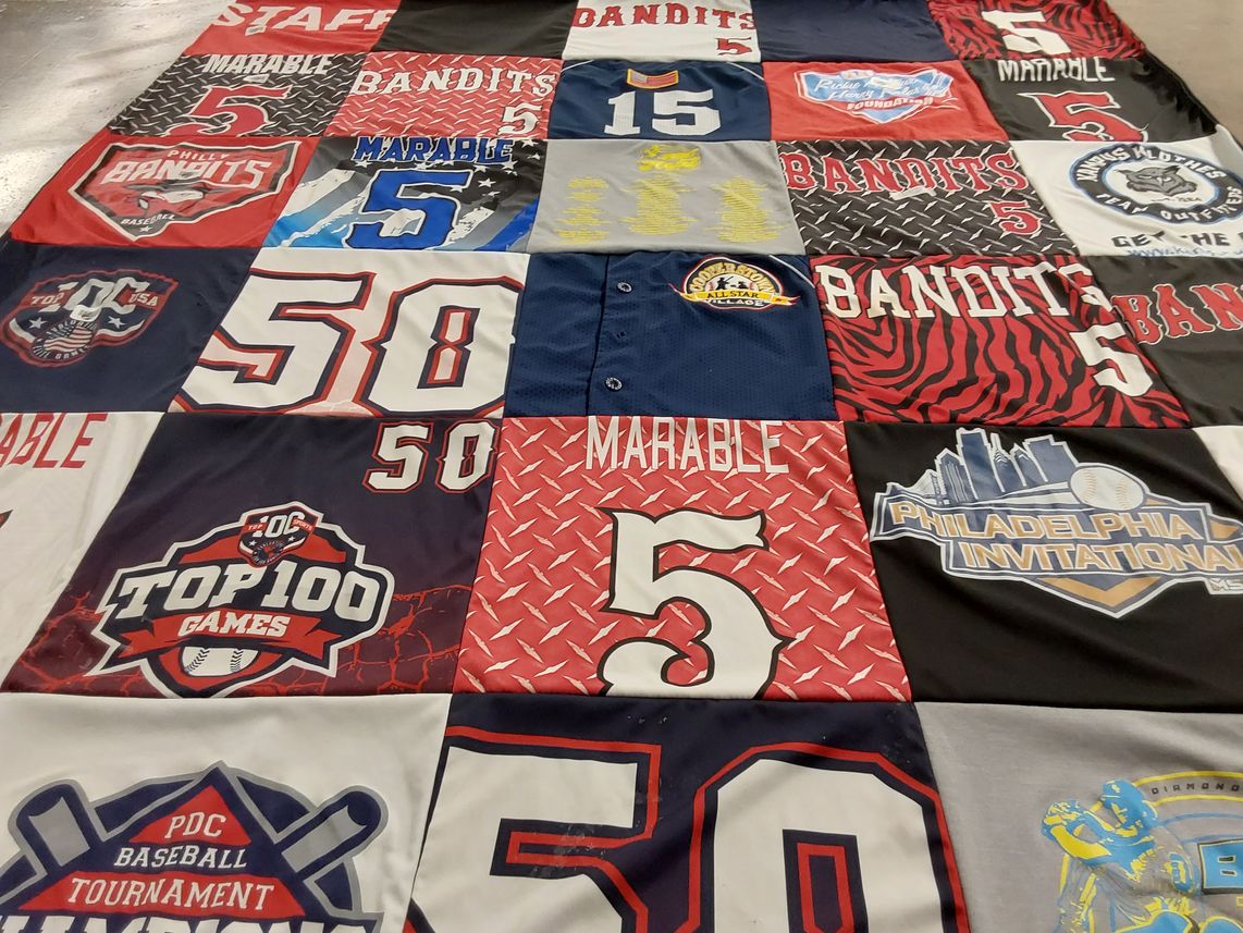 T-shirt quilt featuring philly bandits, bandits by Erin from PA