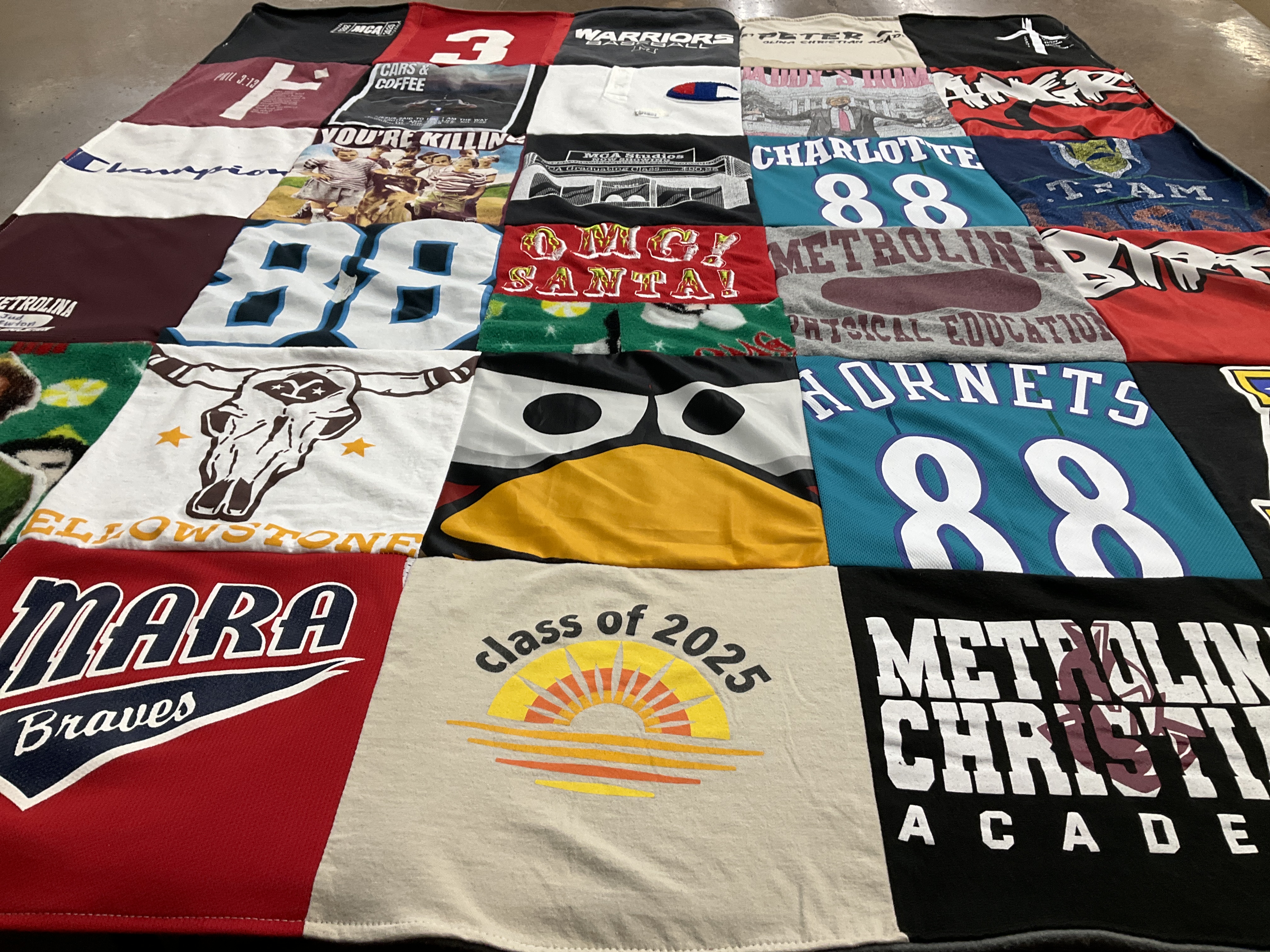 T-shirt quilt featuring hornets by Emily from NC