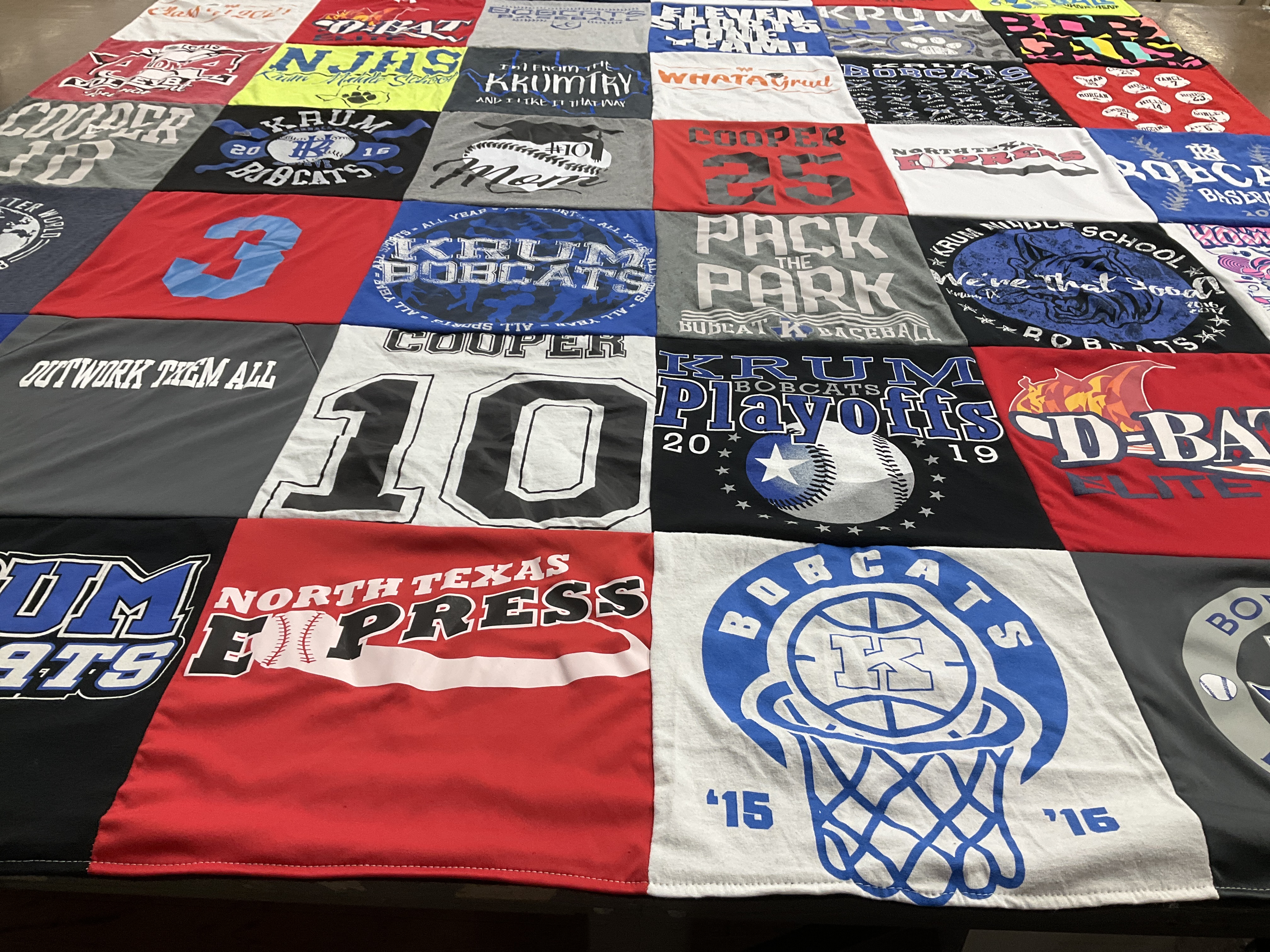 T-shirt quilt featuring bobcats by Amy from TX