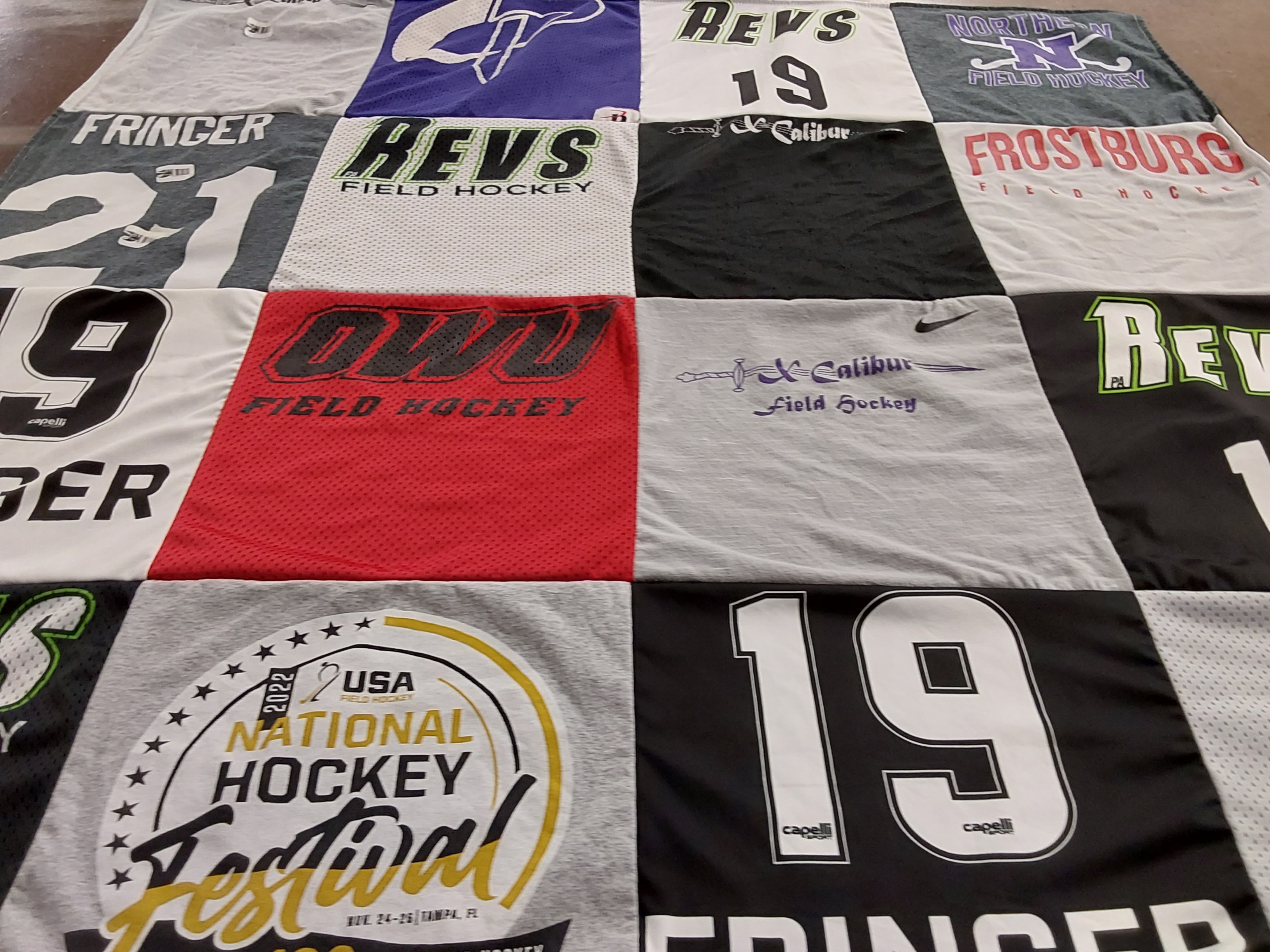 T-shirt quilt featuring revolution field hockey team by Kera from PA