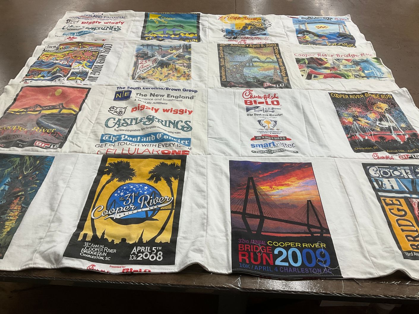 T-shirt quilt with running, events themes by James from SC