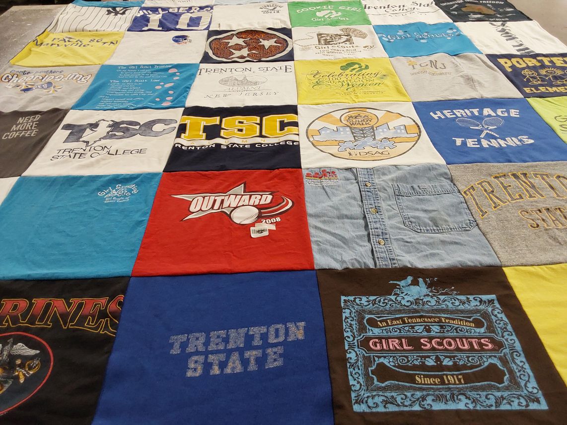 T-shirt quilt from trenton state college by LORRIE from TN