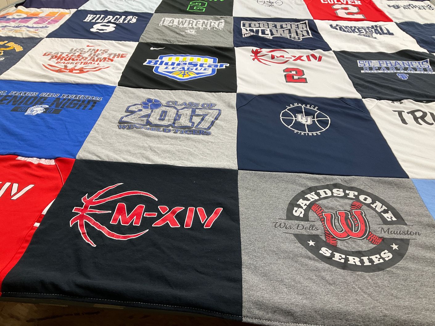 T-shirt quilt featuring m-xiv basketball, st. francis spartans by Kourtney from IL