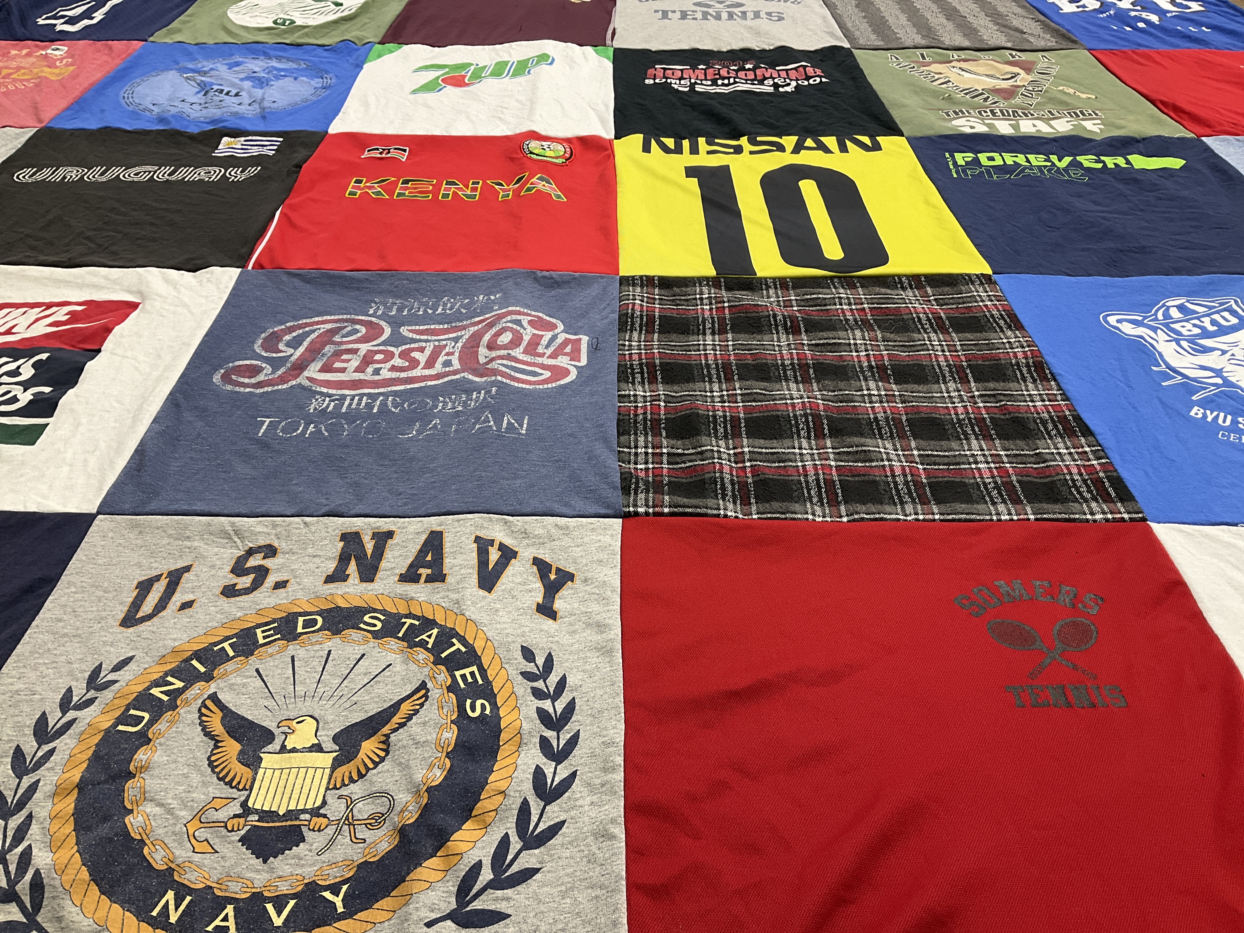 T-shirt quilt featuring tennis team by Shelley from UT