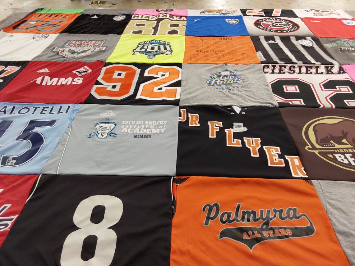 T-shirt quilt featuring jr flyer by Drew from PA