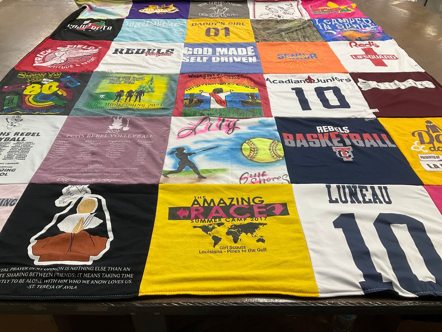 T-shirt quilt featuring rebels basketball by LORI from LA