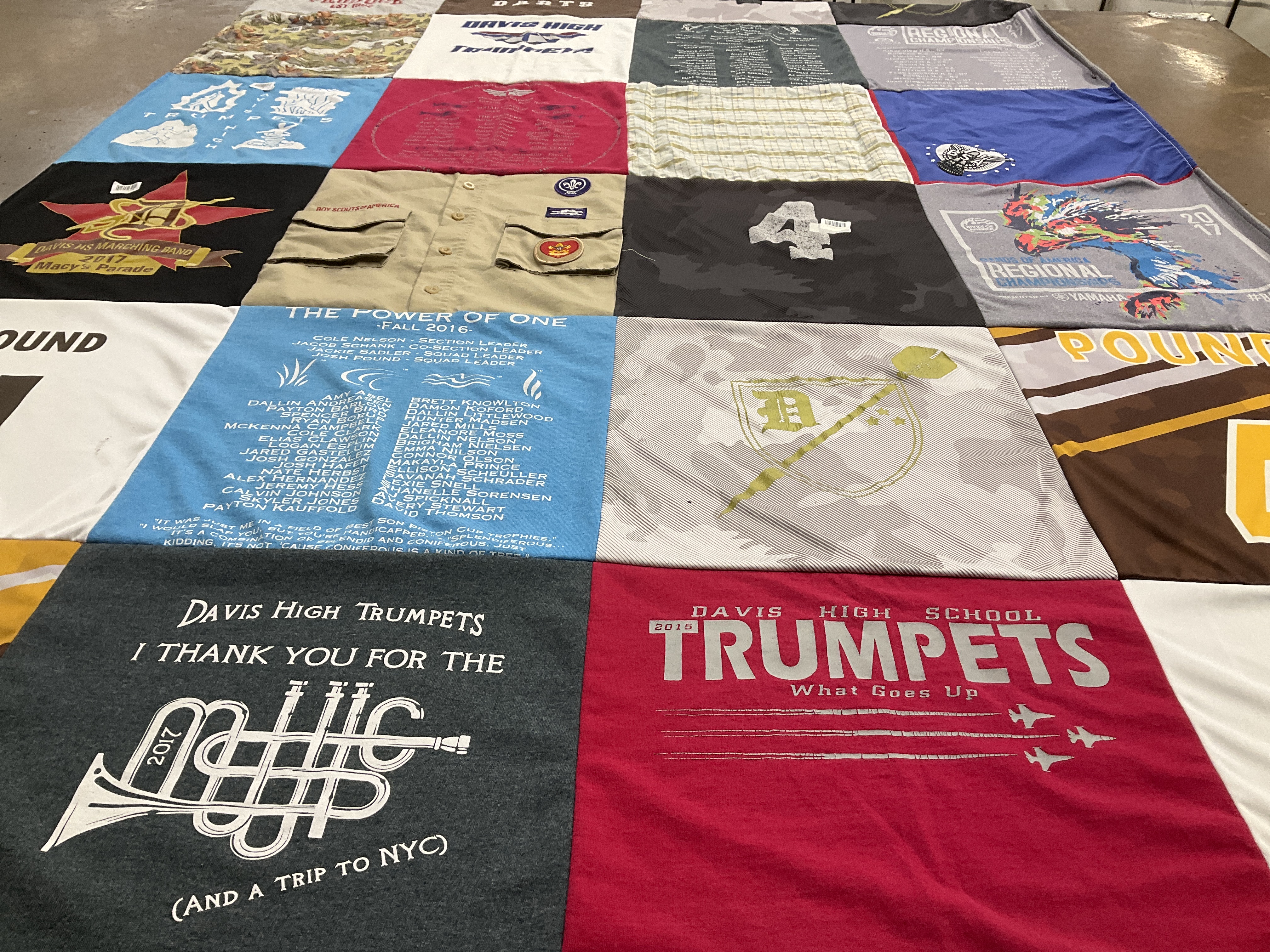 T-shirt quilt from davis high school by Joshua from UT