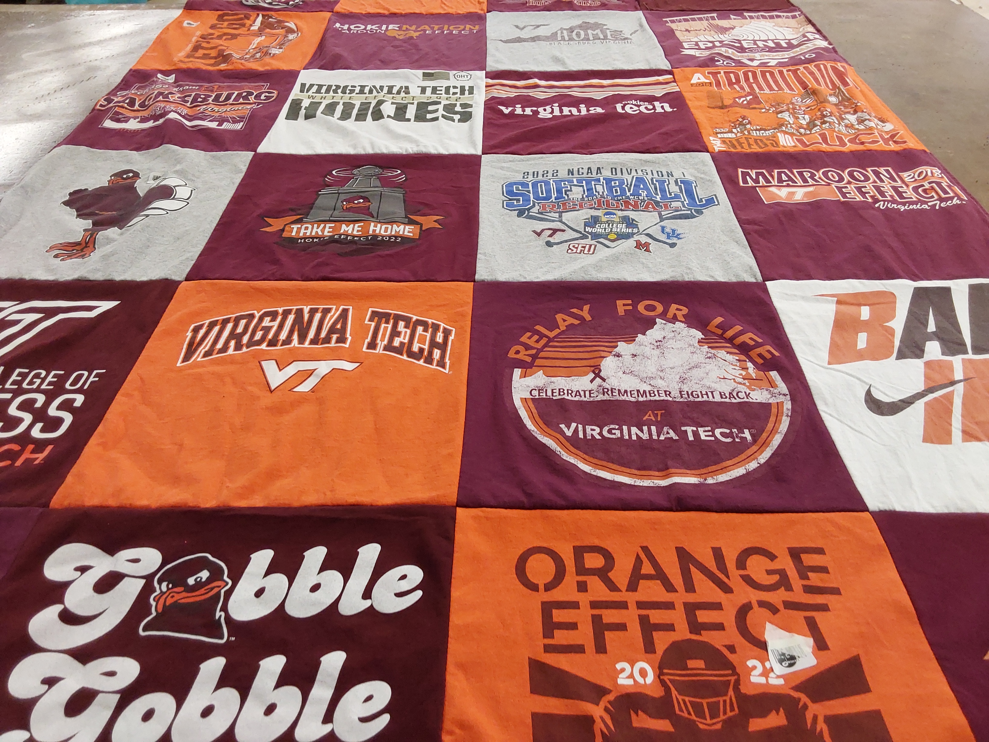 T-shirt quilt featuring virginia tech university by Brianna from VA