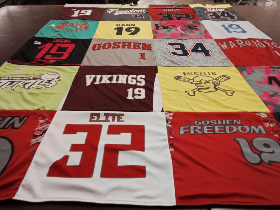 T-shirt quilt featuring vikings, warriors by Jennifer from OH