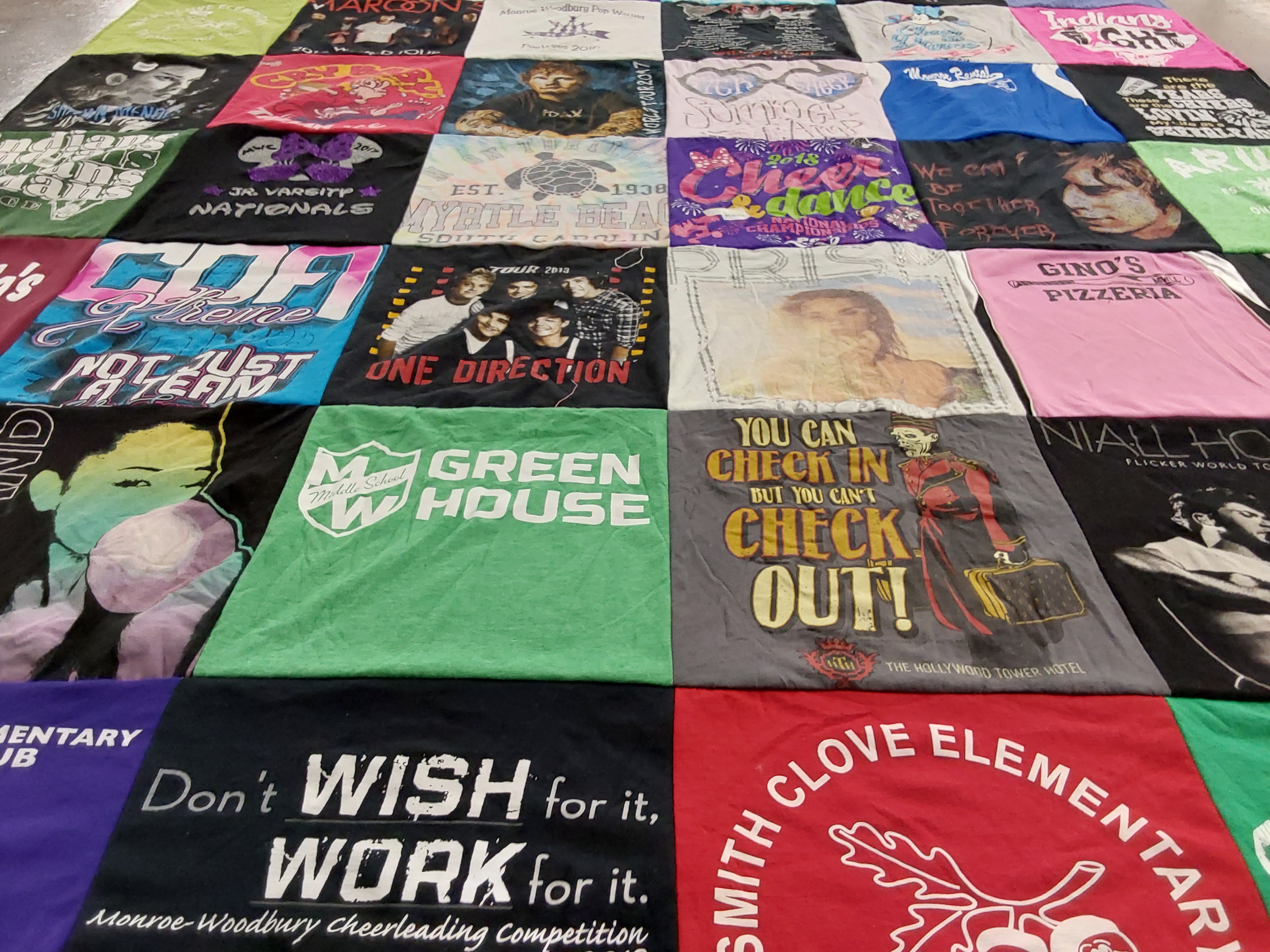 T-shirt quilt from monroe-woodbury middle school, smith clove elementary school by Deborah  from FL