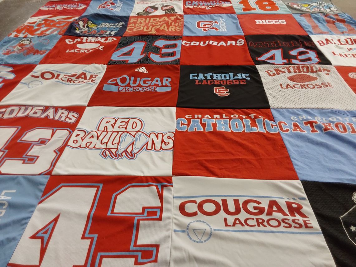 T-shirt quilt featuring cougars lacrosse by Sheila from NC
