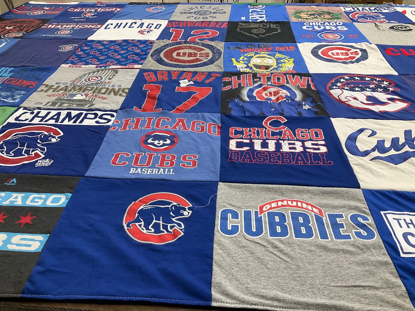 T-shirt quilt featuring chicago cubs by Janet from TN