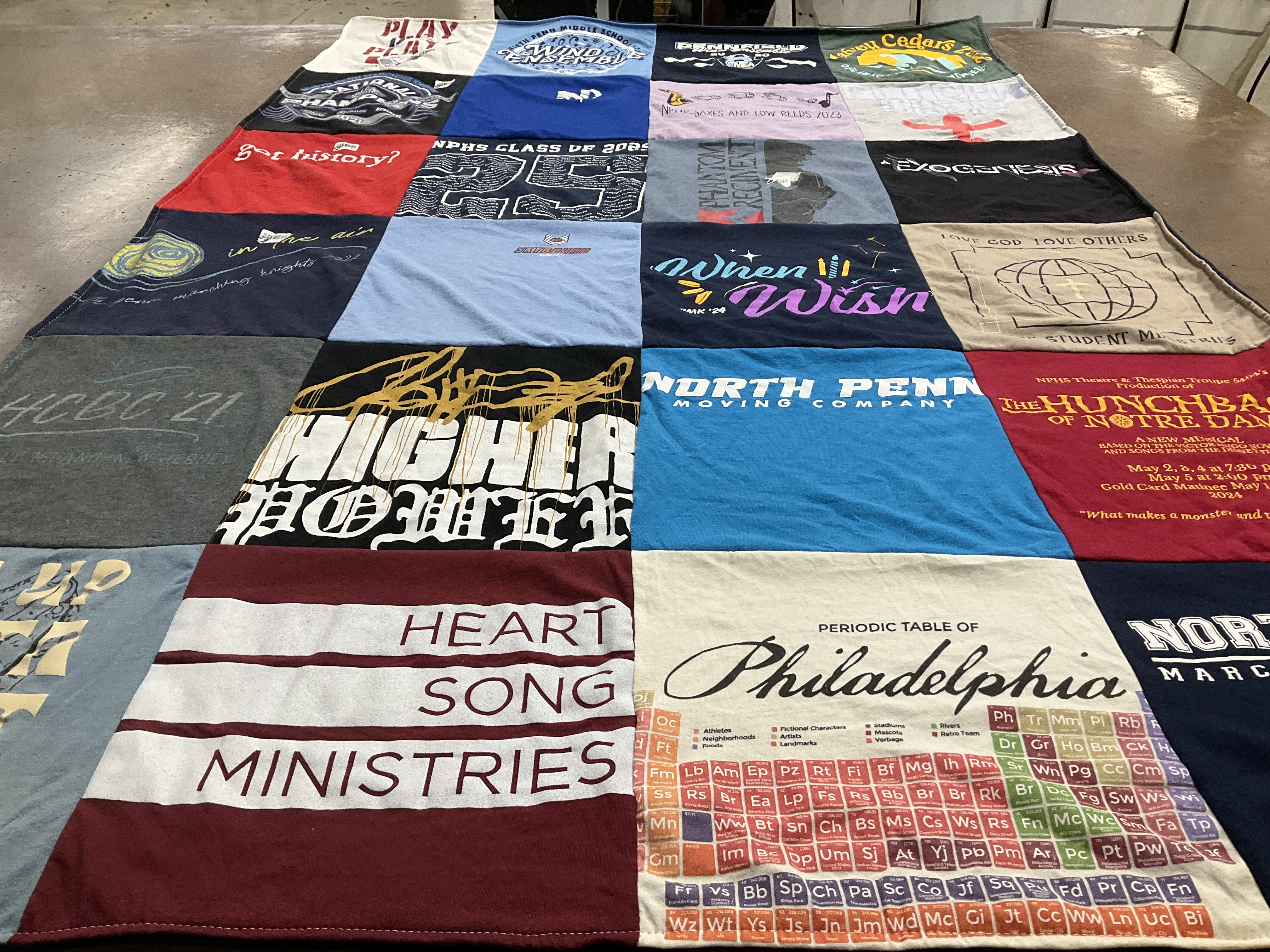 T-shirt quilt from north penn high school by Erica from PA