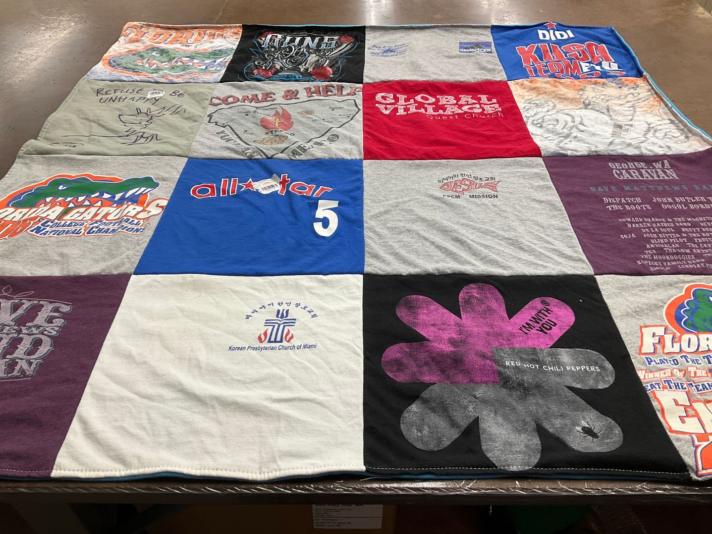 T-shirt quilt featuring florida gators by Dianna from WA