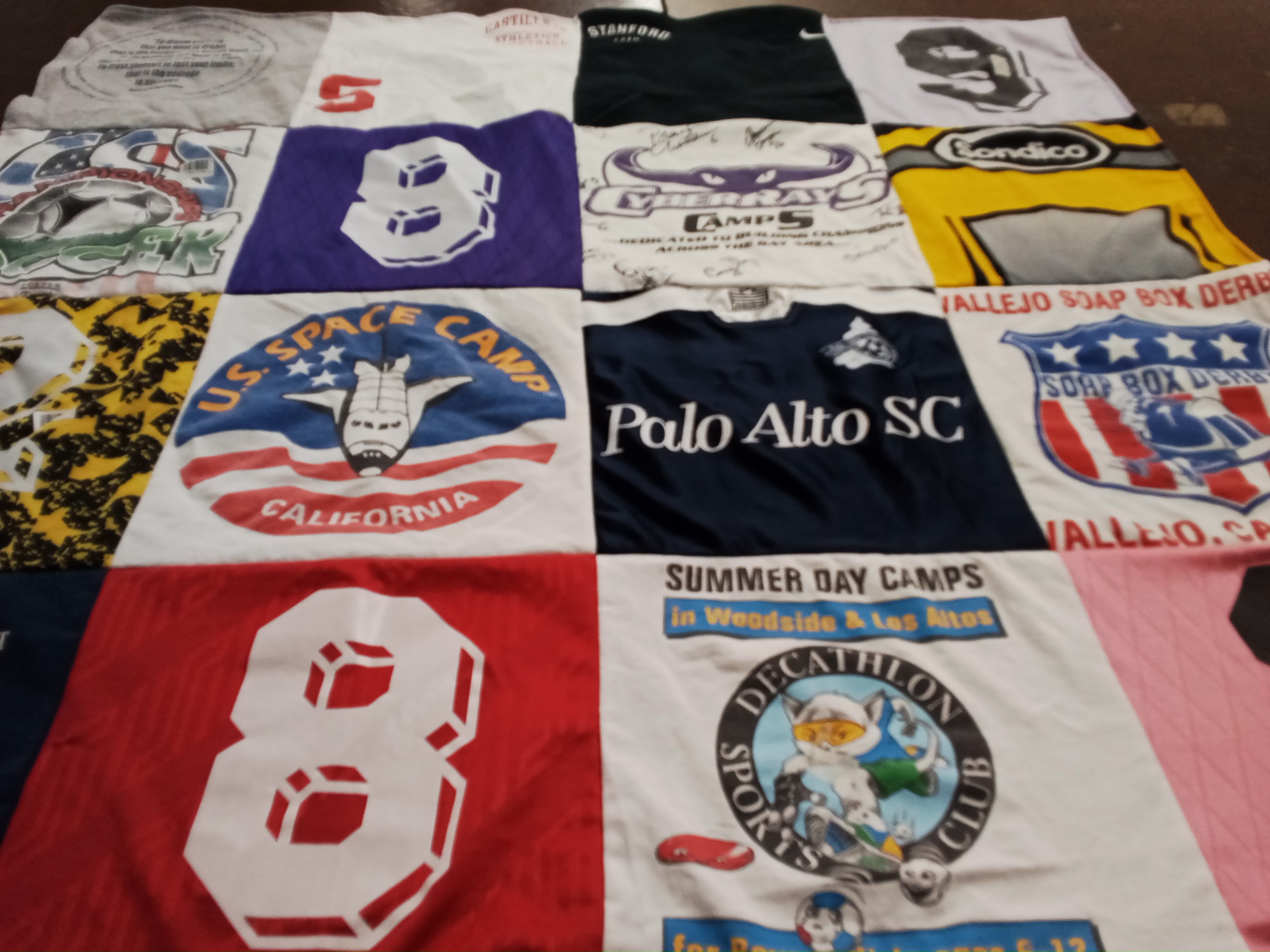 T-shirt quilt featuring soap box derby team vallejo by Claudia from AK