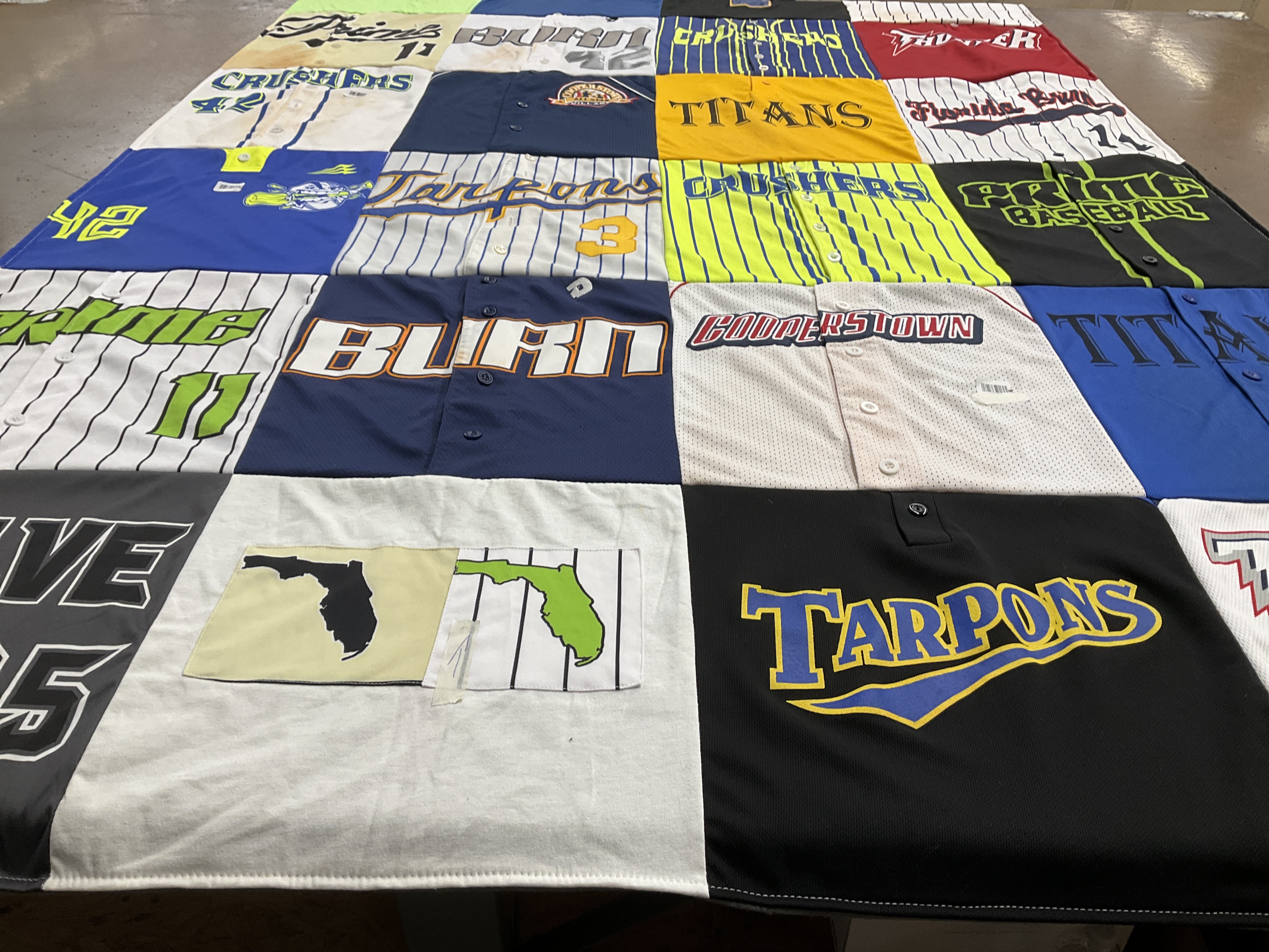 T-shirt quilt featuring tarpons, titans by Nora from IL