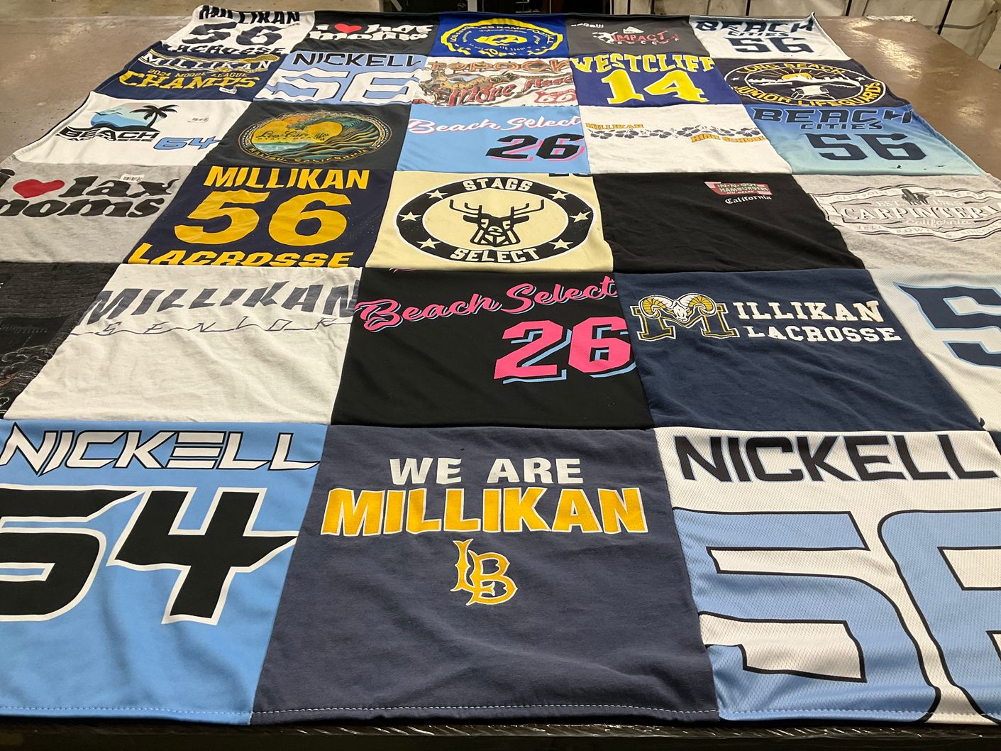 T-shirt quilt featuring millikan lacrosse by Janelle from CA