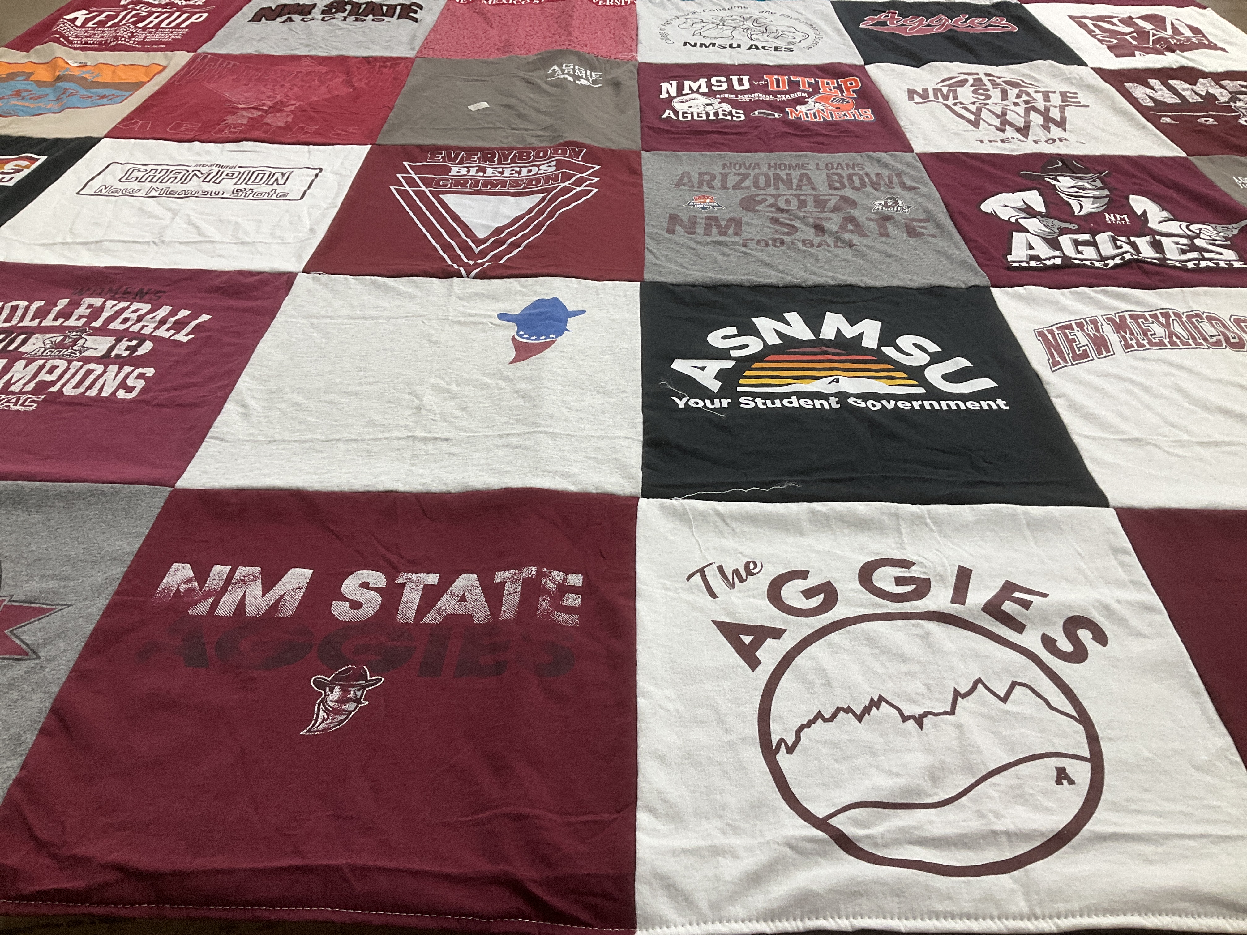 T-shirt quilt featuring new mexico state university football by Kristie from OK