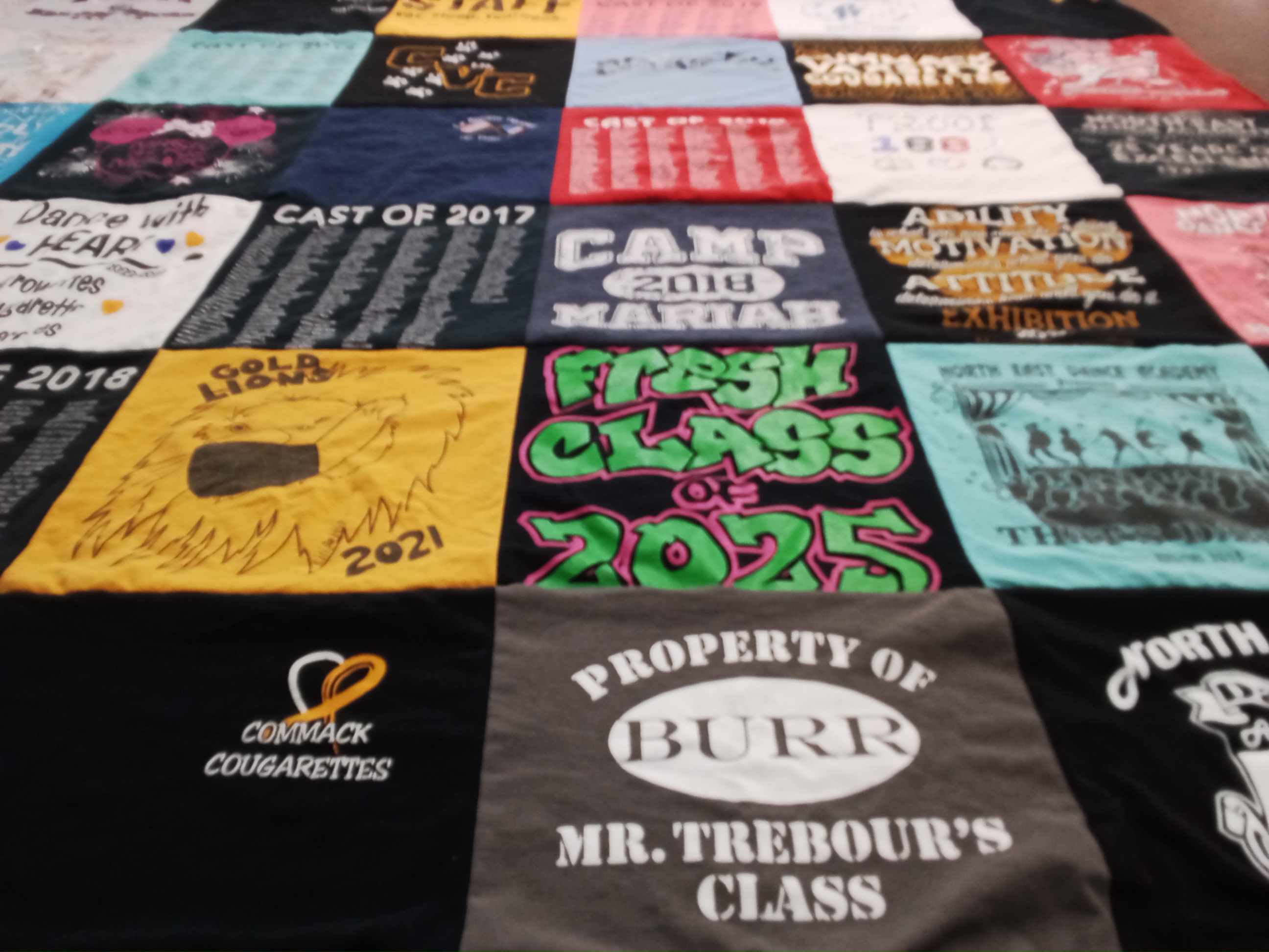 T-shirt quilt from north east school district, commack high school by Sharron from NY