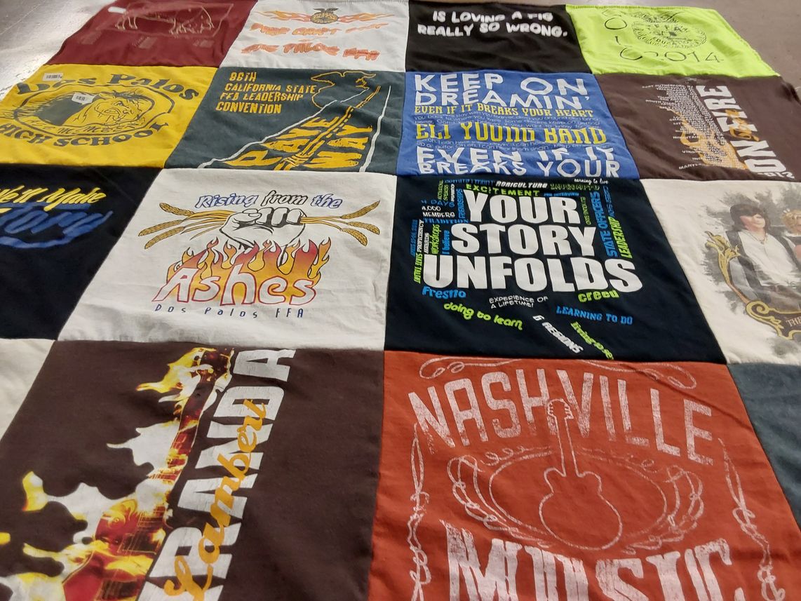 T-shirt quilt from dos palos high school by Diana from CA