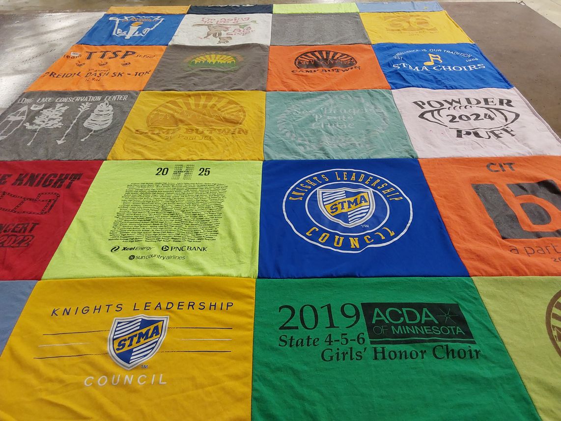 T-shirt quilt from stma high school by Danielle from MN