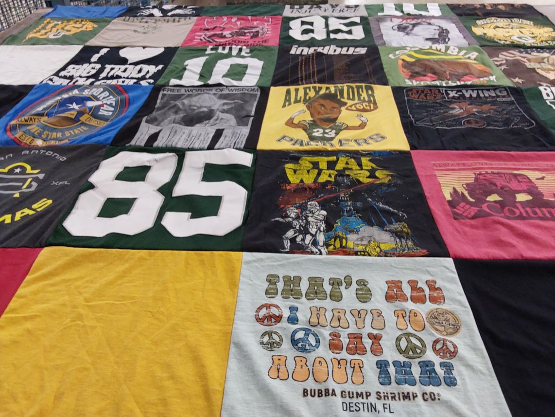 T-shirt quilt from san antonio college by Daniel from TX