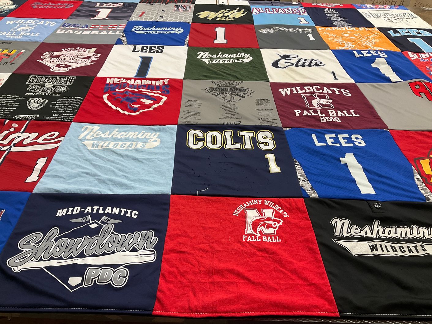 T-shirt quilt featuring neshaminy wildcats by Michele from PA