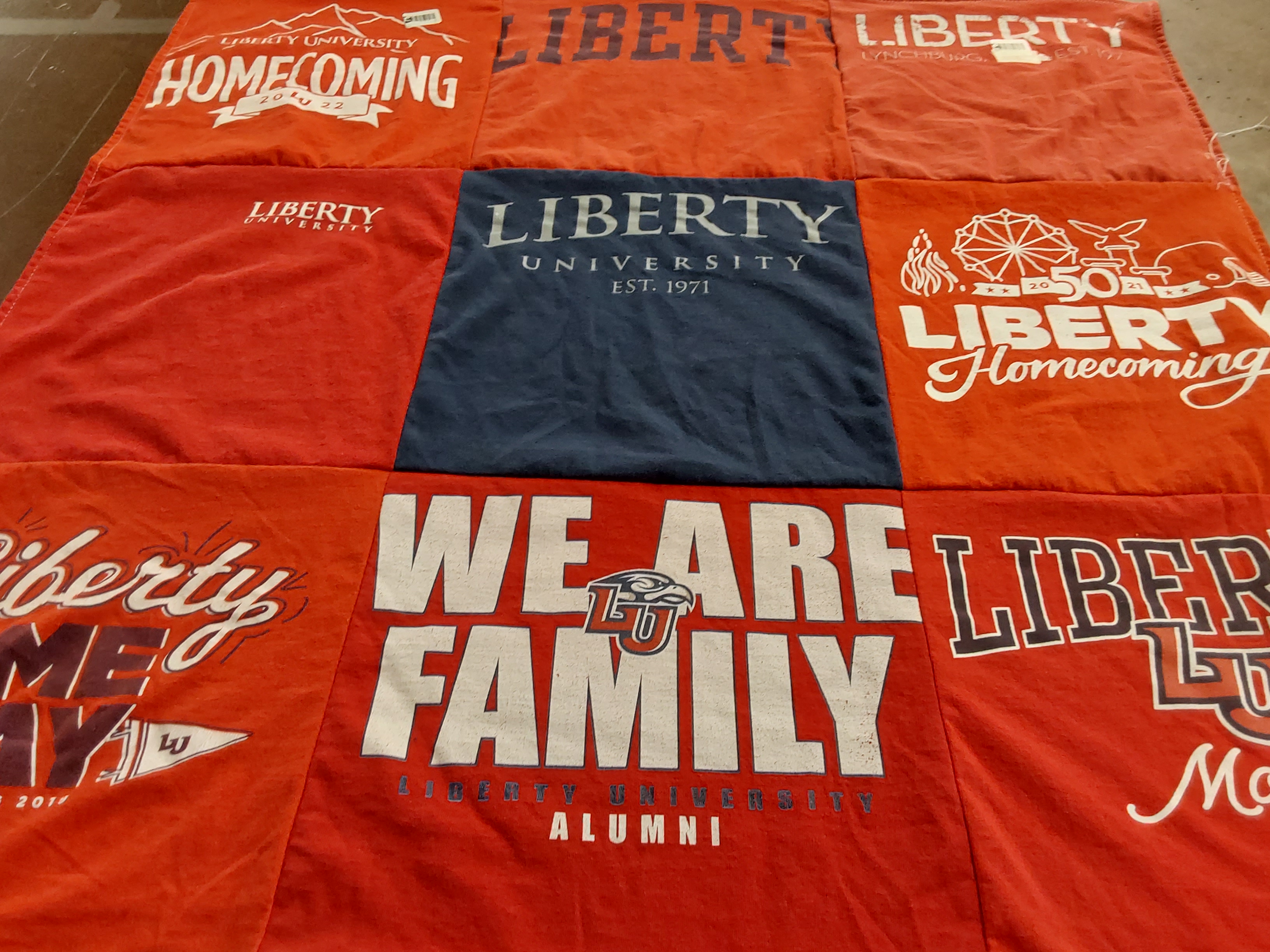 T-shirt quilt from liberty university by Rachel  from KY