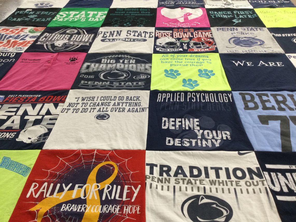 T-shirt quilt featuring penn state football by Brenna from PA