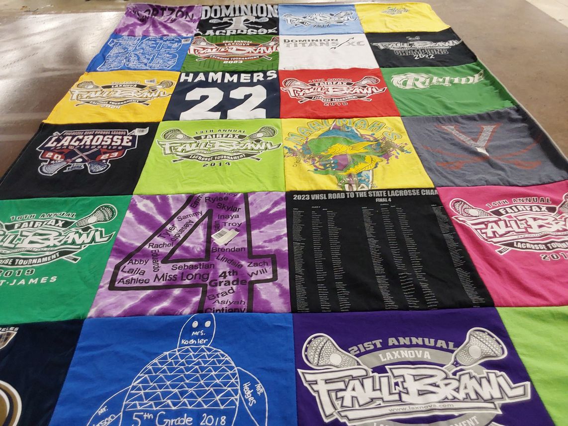 T-shirt quilt from st james school by Jill from VA