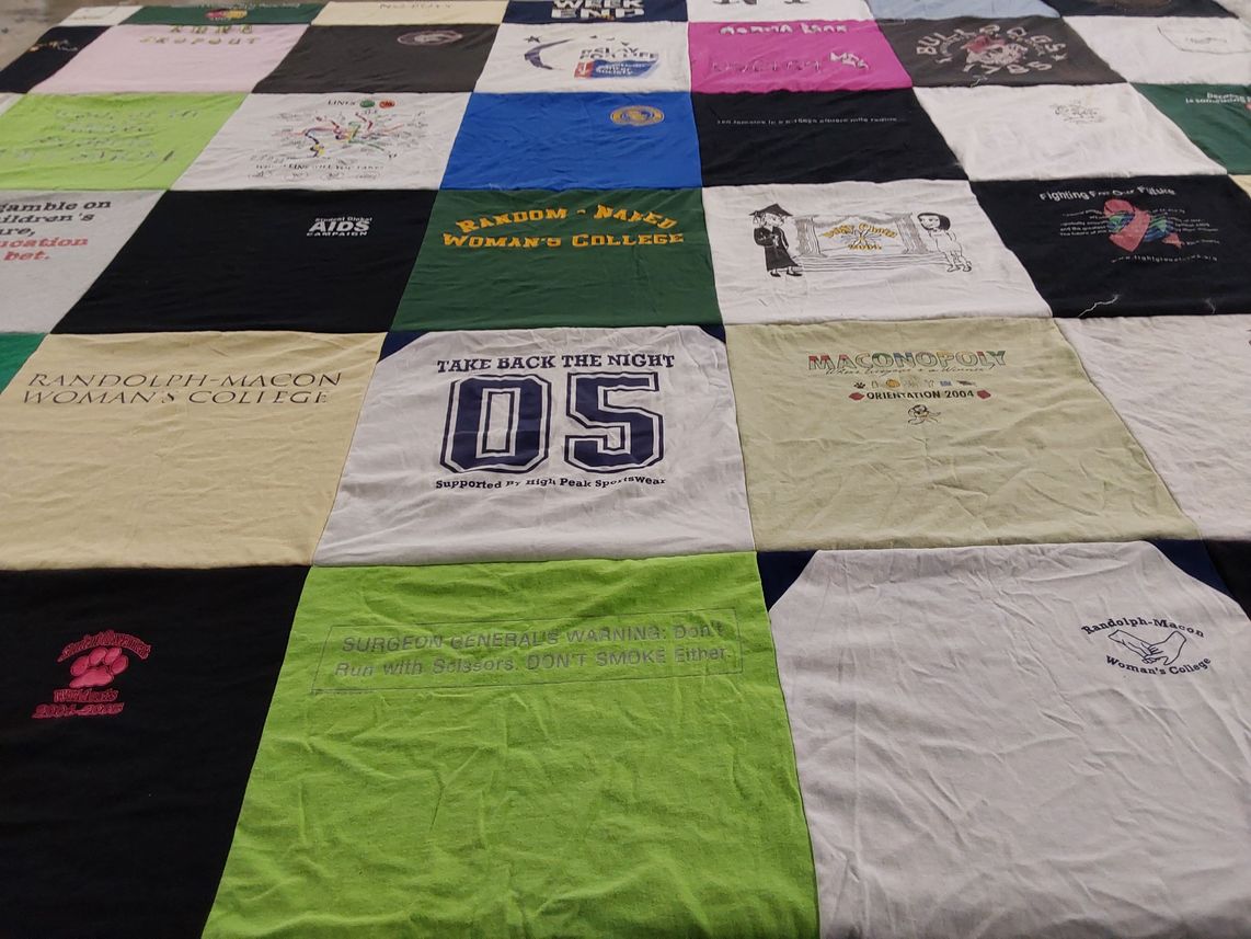 T-shirt quilt from randolph-macon woman's college by Amy from AZ