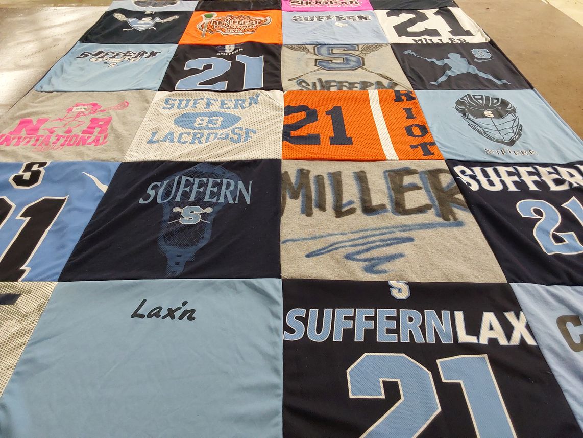 T-shirt quilt featuring suffern lacrosse by kelly from NY