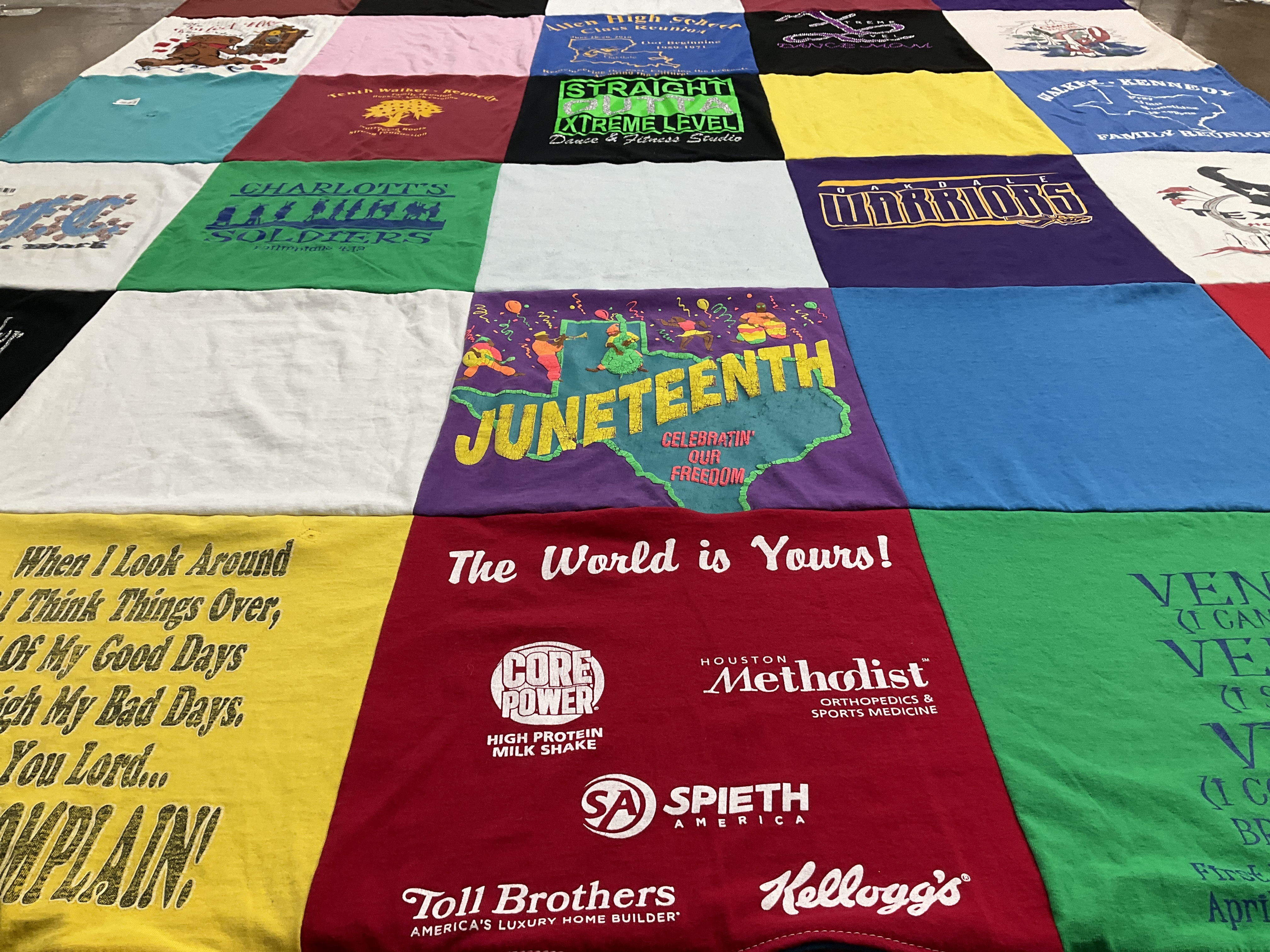 T-shirt quilt featuring warriors by Janet from TX