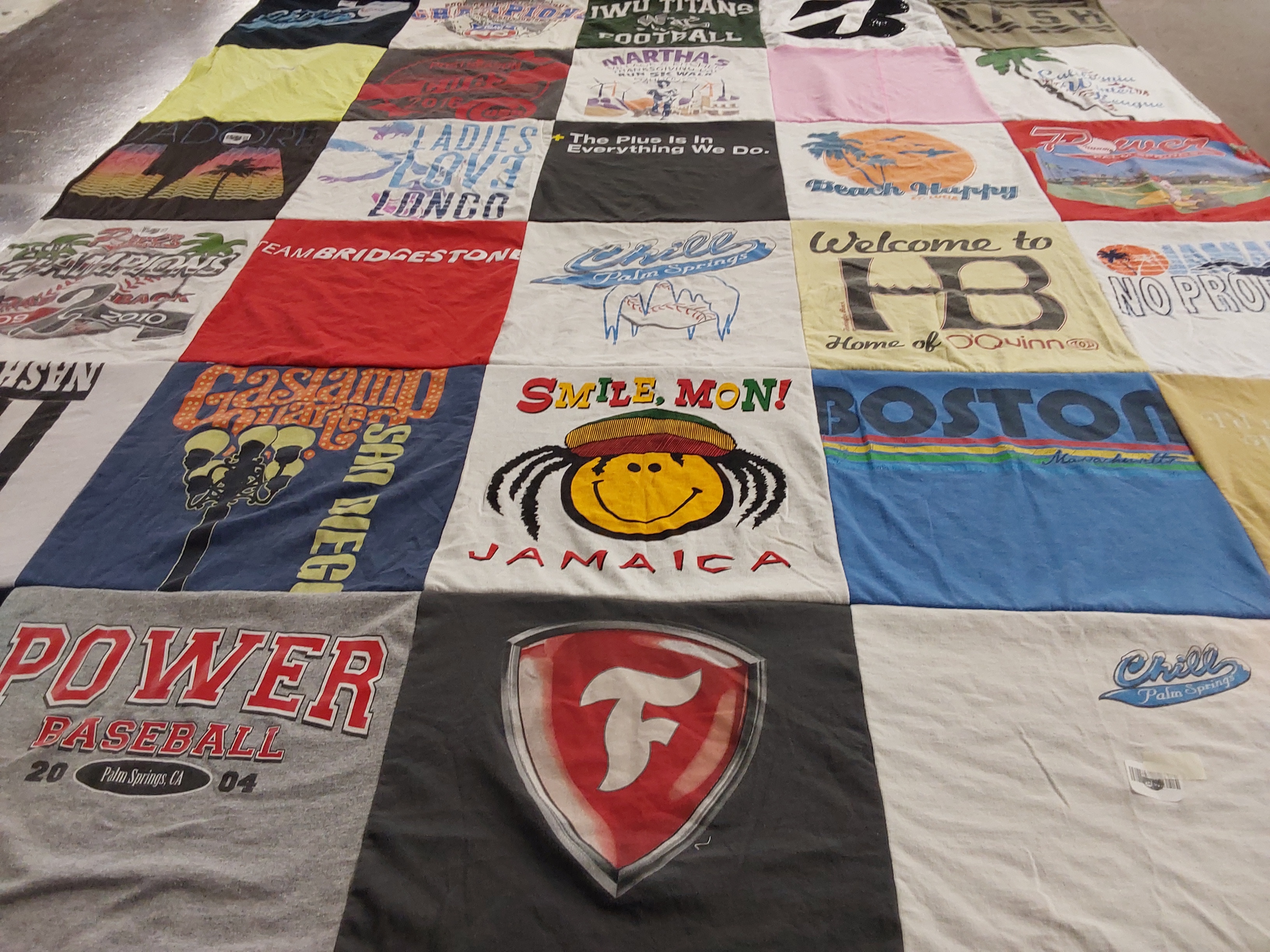 T-shirt quilt with sports, baseball themes by Jordin from TN
